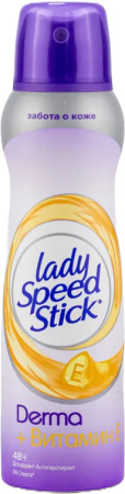 Lady Speed Stick Derma Витамин Е дезодорант-антиперспирант спрей женский, 150 мл